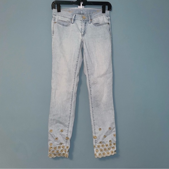 Lilly Pulitzer South Ocean Skinny Crop Jeans Size 0 - Picture 1 of 12